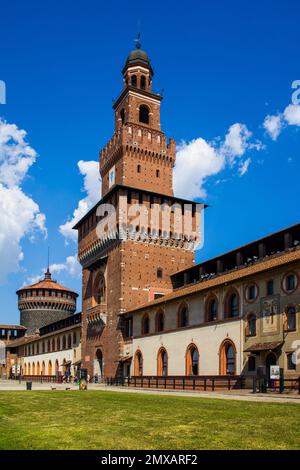 Castello Sforzesco, Milan, Lombardie, Italie, Milan, Lombardie, Italie Banque D'Images