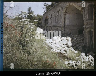 Environs de Reims, Marne, Champagne, France , 1919 - régions dévastées, Marne, Aisne - Fernand Cuville - (août) Banque D'Images