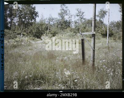 Environs de Reims, Marne, Champagne, France , 1919 - régions dévastées, Marne, Aisne - Fernand Cuville - (août) Banque D'Images