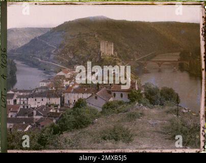 Luzech , France , 1916 - provinces françaises - Jean Brunhes, Auguste Léon et Georges Chevalier - (avril-juillet) Banque D'Images