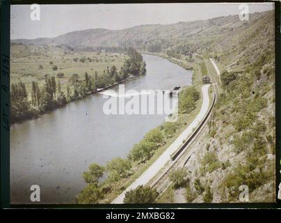 Luzech , France , 1916 - provinces françaises - Jean Brunhes, Auguste Léon et Georges Chevalier - (avril-juillet) Banque D'Images