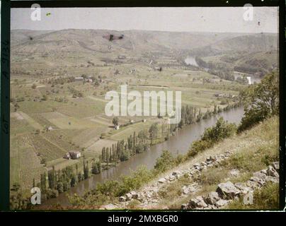 Luzech , France , 1916 - provinces françaises - Jean Brunhes, Auguste Léon et Georges Chevalier - (avril-juillet) Banque D'Images