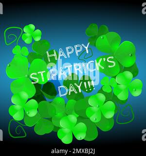 Mignon shamrock avec le lettrage pour le premier jour de patricks Illustration de Vecteur