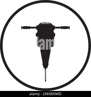 Illustration vectorielle de l'icône de l'outil de forage, icône de construction et arrière-plan. Illustration de Vecteur