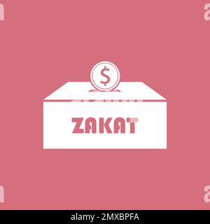 Symbole de l'icône zakat. Élément de caisse d'argent isolée de qualité supérieure dans un style tendance. Illustration de Vecteur