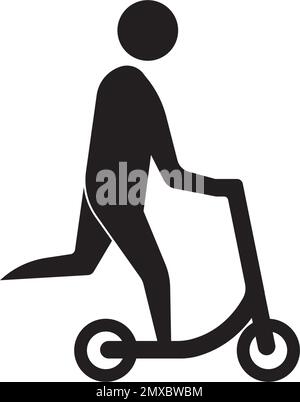Illustration vectorielle de l'icône Man Riding Kick Scooter Illustration de Vecteur