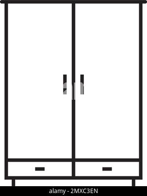 Modèle d'illustration de conception vectorielle d'icône de placard Illustration de Vecteur