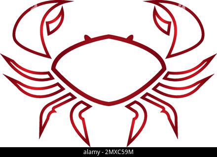 Symbole d'illustration vectorielle d'icône de crabe, logo. Illustration de Vecteur