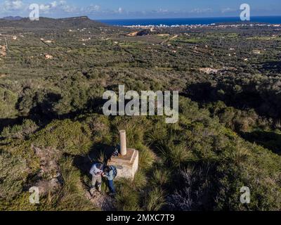 Punta de ses Talaies, centre du champ de bataille, son Carrio, lieu de la bataille de majorque, son Servera, Majorque, Iles Baléares, Espagne Banque D'Images