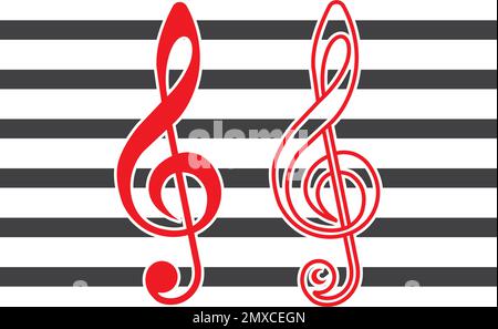 note de musique logo vector design illustration arrière-plan. Illustration de Vecteur