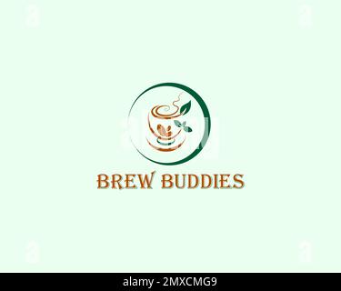 Café vert, logo café, modèle de logo Vector Illustration de Vecteur