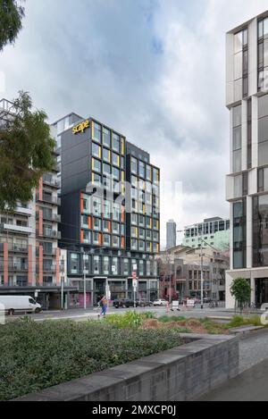 Melbourne, Victoria, Australie - logement étudiant Scape Carlton par Denton Corker Marshall Architects Banque D'Images