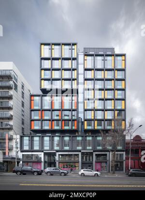 Melbourne, Victoria, Australie - logement étudiant Scape Carlton par Denton Corker Marshall Architects Banque D'Images