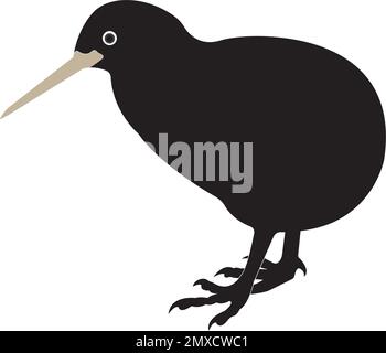 Icône d'oiseau kiwi dessin vectoriel de symbole d'illustration. Illustration de Vecteur