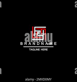 modèle de conception de logo maze lettre f vector Illustration de Vecteur