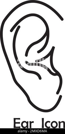 Icône de vecteur d'oreille, symbole d'audition. Conception simple et plate pour applications Web ou mobiles Illustration de Vecteur