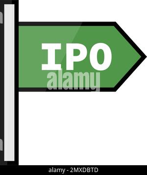 IPO. Première icône de stock d'offre publique. Vecteur modifiable. Illustration de Vecteur