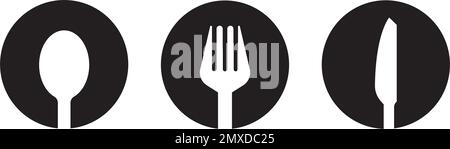 fourchette, cuillère, couteau et baguettes modèle de conception vectoriel d'icône. eps10. Illustration de Vecteur