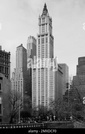 Le Woolworth Building était autrefois le plus haut bâtiment du monde, et il est situé à Broadway à Manhattan, New York Banque D'Images