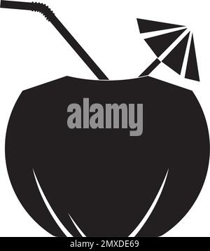 Logo d'illustration représentant une icône représentant un vecteur de boisson à la noix de coco. Illustration de Vecteur