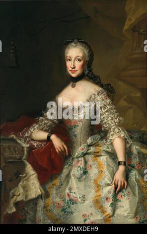 Portrait d'Infanta Maria Luisa d'Espagne (1745-1792), Sainte-Impératrice romaine. Musée : COLLECTION PRIVÉE. AUTEUR: JOHANN NEPOMUK STEINER. Banque D'Images