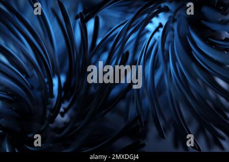 3D rendu abstrait rond foncé fractal, portail. Spirale ronde sur fond noir isolé Banque D'Images