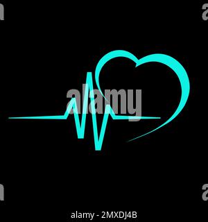 Cardiologie soins médicaux cœur humain icône et logo pour les entreprises et les entreprises. Illustration de Vecteur