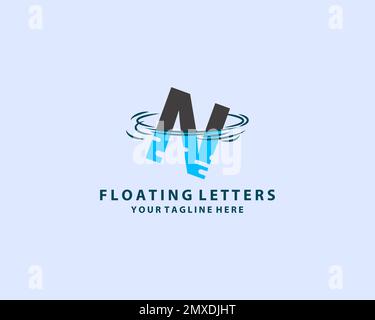 Lettre N Water plane logo Design Vector graphique icône Emblem Illustration Illustration de Vecteur