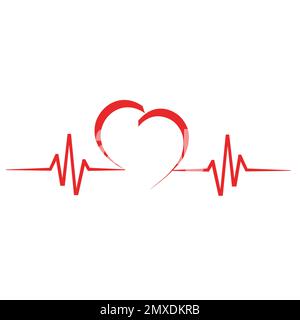 Cardiologie soins médicaux cœur humain icône et logo pour les entreprises et les entreprises. Illustration de Vecteur
