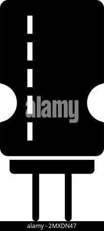 Icône de silhouette de condensateur. Composant électronique et accumulateur. Vecteur modifiable. Illustration de Vecteur