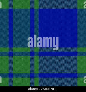 Tissu vectoriel d'arrière-plan. Vérifiez la texture sans couture. Tartan en tissu à motif écossais, coloris bleu et vert. Illustration de Vecteur