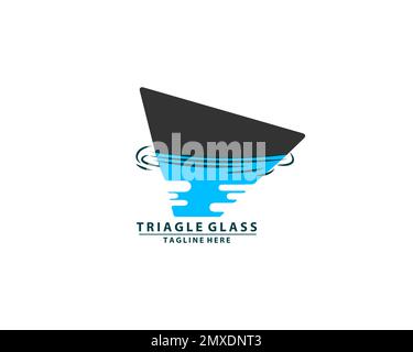 lettre un logo de montagne. Lettre un logo initial. Silhouette de montagne avec reflet sur l'eau Illustration de Vecteur