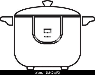 Cuiseur à riz électrique à vecteur isolé Illustration de Vecteur