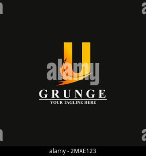 Lettre U initiale logo bleu et rouge. Formes géométriques style de coupe isolé sur fond blanc Illustration de Vecteur