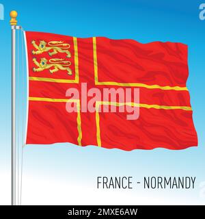 Drapeau régional de Normandie, France, Union européenne, illustration vectorielle Illustration de Vecteur