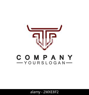 Modèle vectoriel de conception de logo Bull monoline Illustration de Vecteur