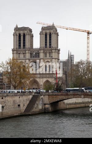 Cathédrale notre-Dame, Paris, France (en reconstruction) Banque D'Images