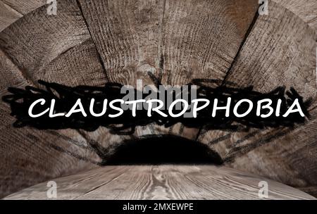 Claustrophobie - peur des espaces fermés. Endroit étroit provoquant stress et panique Banque D'Images