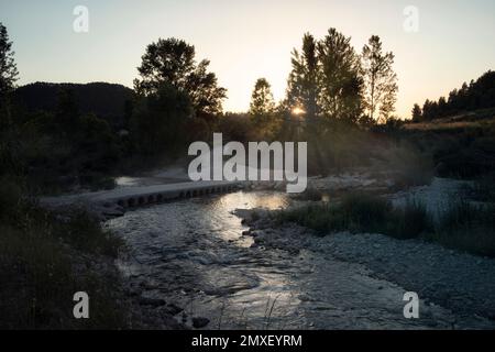 Rivière Mataranya dans la province de Teruel Banque D'Images