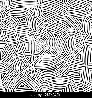 Motif formes abstraites sans couture. Lignes aléatoires chaotiques. Texture contemporaine pour le textile, l'imprimé, le papier peint. Décor moderne. Illustrateur vectoriel Illustration de Vecteur