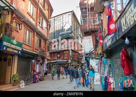 Népal, Katmandou, district de Thamel - décembre 2022 Banque D'Images