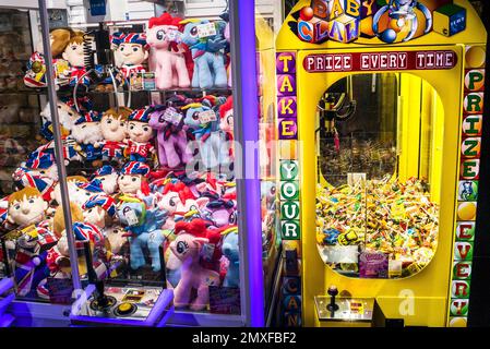 Fun Fair, Arcade, jeux de griffes, Banque D'Images