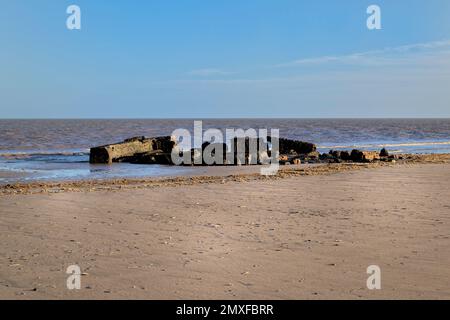 Le front de mer à Titchwell Marsh Banque D'Images