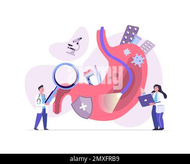 Médecin gastro-entérologue professionnel recherche.chirurgien traitant mal d'estomac.Guts douleur diagnostic des symptômes consultation. Hôpital médical.médical dans Banque D'Images