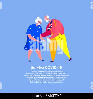 Quarantaine épidémique du coronavirus.Nouveau COVID 2019-nCoV,anciens grands-parents.pensionné âgé Homme en masque médical visage Sanitize les mains pour sa femme Grandmot Banque D'Images