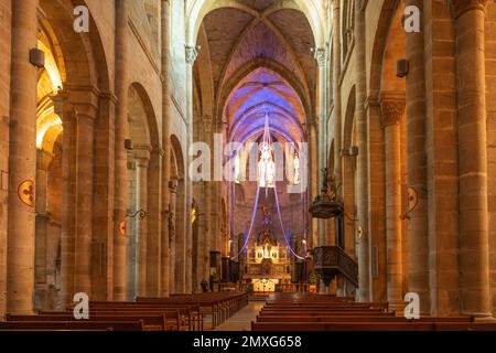 L'église abbatiale Saint-Sauveur à Figeac, sud de la France Banque D'Images