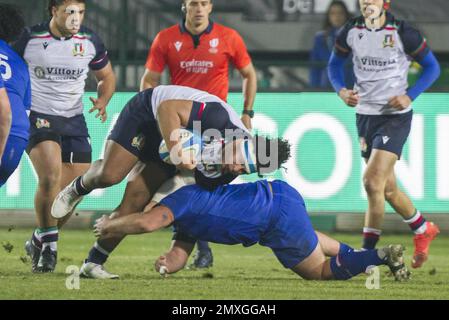 Trévise, Italie. 03rd févr. 2023. Giovanni Quattrini pendant 2023 U20 - Italie contre France, Rugby six Nations match à Trévise, Italie, 03 février 2023 crédit: Agence de photo indépendante/Alamy Live News Banque D'Images