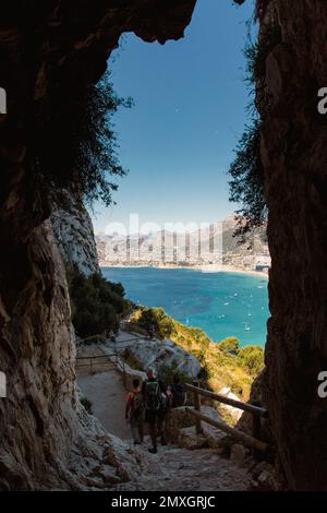 Peñon de Ifach dans la ville de Calpe. Ville côtière située dans la communauté de Valence, Alicante, Espagne. Banque D'Images