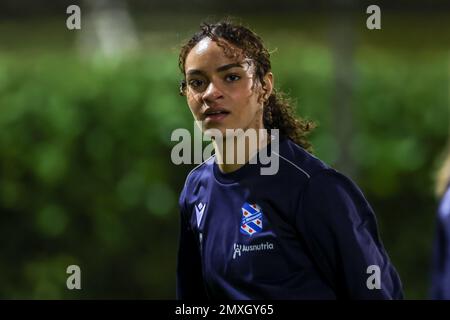 HEERENVEEN, PAYS-BAS - FÉVRIER 3: Nina Nijstad de SC Heerenveen pendant le match Azerion Eredivisie Vrouwen entre SC Heerenveen et Fortuna Sittard au Sportpark Skoatterwâld sur 3 février 2023 à Heerenveen, pays-Bas (photo de Pieter van der Woude/Orange Pictures) crédit: Orange Pamy Live News Banque D'Images