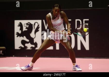 Alycia PARKS (Etats-Unis) lors de l'Open 6E sens - Metropole de Lyon, WTA 250 tennis Tournament on 1 février 2023 au Palais des Sports de Gerland à Lyon, France - photo Romain Biard / Isports / DPPI Banque D'Images